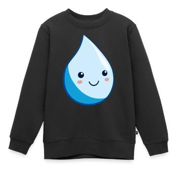 Waterdrop - Sweat Premium enfant bio - noir - Devant - AI Model Kid Female (0cm)