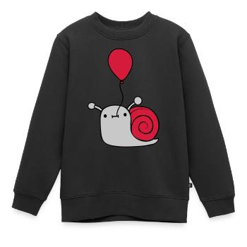 Niedliche Luftballon Schnecke - Kinder Premium Organic Sweatshirt - Schwarz - Vorne - AI Model Kid Female (0cm)