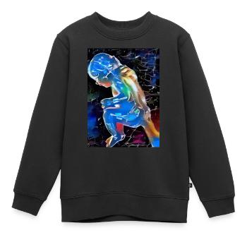 BlueBaby - Sweat Premium enfant bio - noir - Devant - AI Model Kid Female (0cm)