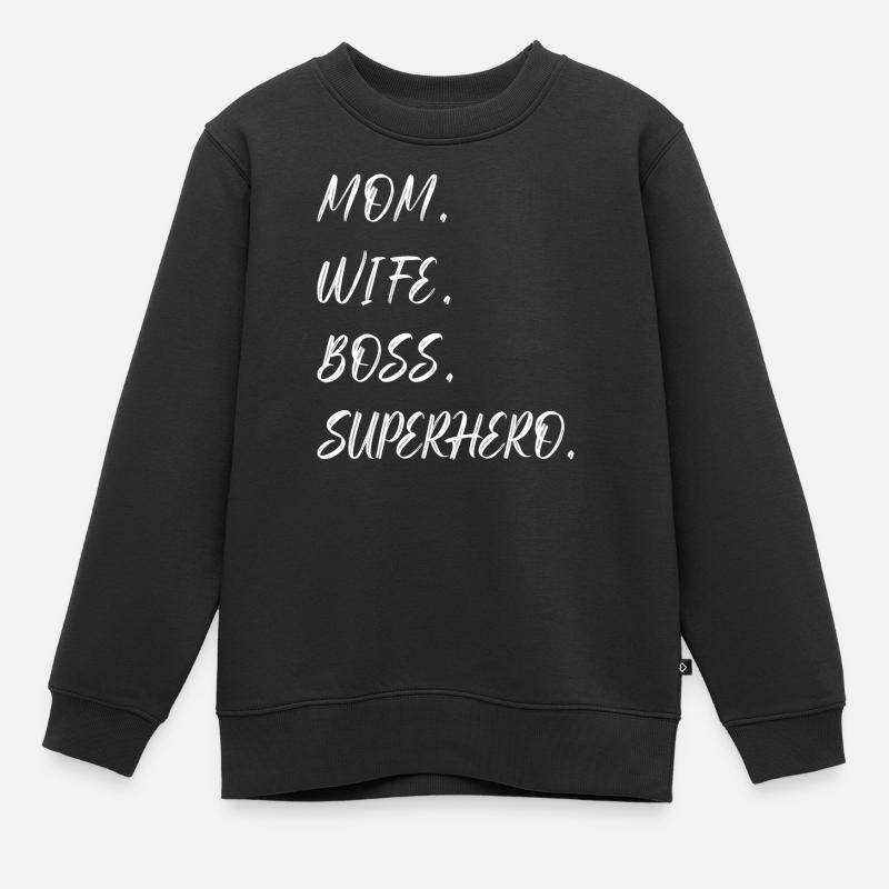 Mama Ehefrau Superheld - Kinder Premium Organic Sweatshirt - Schwarz