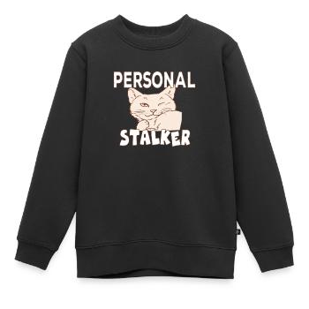 Personal Stalker Katzenbesitzer Katzen liebe - Kinder Premium Organic Sweatshirt - Schwarz - Vorne - AI Model Kid Female (0cm)