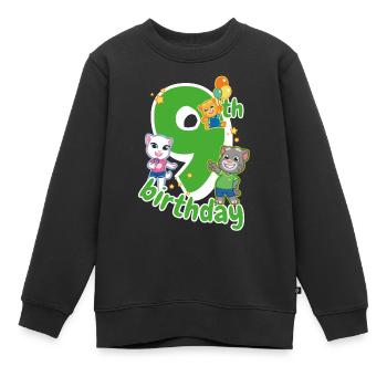 Talking Tom & Friends 9. Geburtstag - Kinder Premium Organic Sweatshirt - Schwarz - Vorne - AI Model Kid Female (0cm)