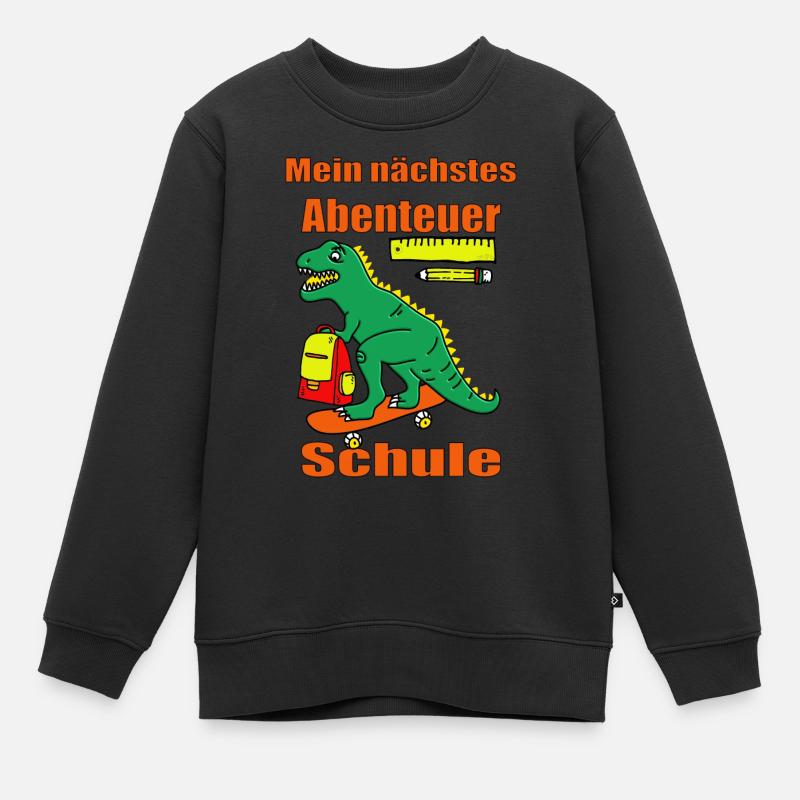 Schulkind Erstklässler Dino zur Einschulung - Kinder Premium Organic Sweatshirt - Schwarz