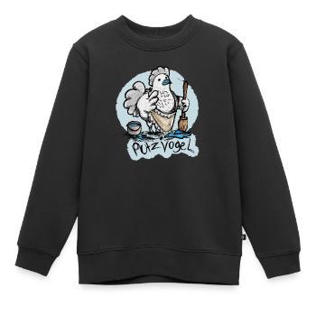 Mein Putzvogel - Kinder Premium Organic Sweatshirt - Schwarz - Vorne - AI Model Kid Female (0cm)