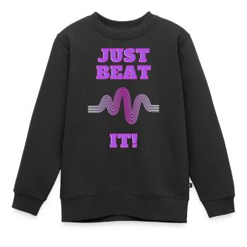 Schlage ihn einfach - Kinder Premium Organic Sweatshirt - Schwarz - Vorne - AI Model Kid Female (0cm)