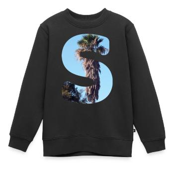 Sommer Buchstabe S Schriftzug Sommerferien Sonne - Kinder Premium Organic Sweatshirt - Schwarz - Vorne - AI Model Kid Female (0cm)