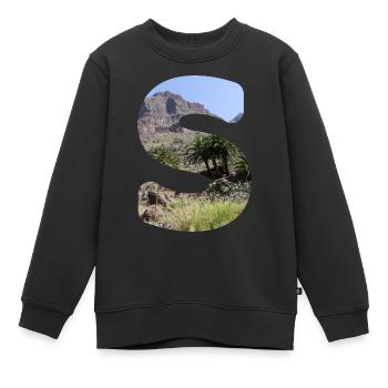 Sommer Buchstabe S Schriftzug Sommerferien Sonne - Kinder Premium Organic Sweatshirt - Schwarz - Vorne - AI Model Kid Female (0cm)