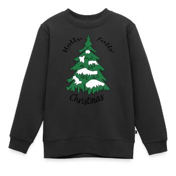 Holly Jolly Christmas - Kinder Premium Organic Sweatshirt - Schwarz - Vorne - AI Model Kid Female (0cm)