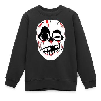 Menschliches Skelett Schädel Top Neuheit - Kinder Premium Organic Sweatshirt - Schwarz - Vorne - AI Model Kid Female (0cm)