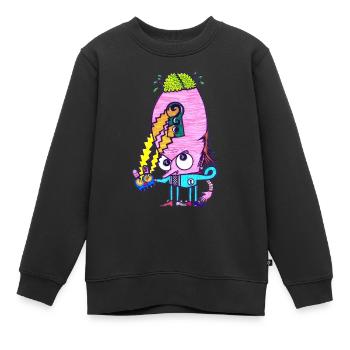Gehirn Kopf - Kinder Premium Organic Sweatshirt - Schwarz - Vorne - AI Model Kid Female (0cm)