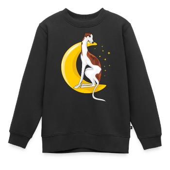 Greyhound resting on the moon - Kids Premium Organic Sweatshirt - black - Front - AI Model Kid Female (0cm)