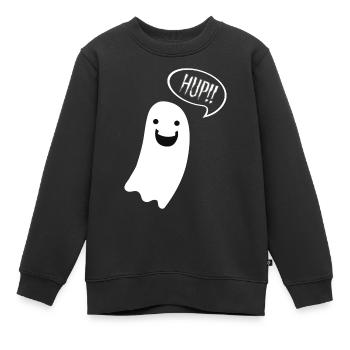Geist Ghost Boo Hup Halloween - Kinder Premium Organic Sweatshirt - Schwarz - Vorne - AI Model Kid Female (0cm)