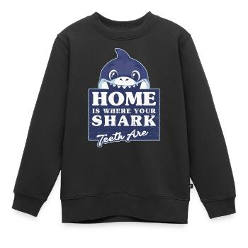 Collecting shark teeth - Kids Premium Organic Sweatshirt - black - Front - AI Model Kid Female (0cm)
