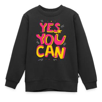 Yes you can - Kinder Premium Organic Sweatshirt - Schwarz - Vorne - AI Model Kid Female (0cm)
