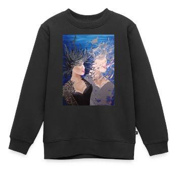 Weibliche Energie - Kinder Premium Organic Sweatshirt - Schwarz - Vorne - AI Model Kid Female (0cm)