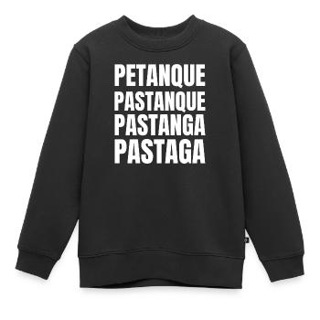 pétanque, pétanque humour, jouer à la pétanque - Sweat Premium enfant bio - noir - Devant - AI Model Kid Female (0cm)