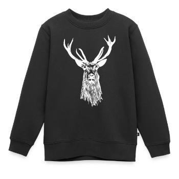 Ich liebe Hirsche Hirsch - Kinder Premium Organic Sweatshirt - Schwarz - Vorne - AI Model Kid Female (0cm)