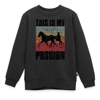 This is my Passion Trotting Races Retro - Kids Premium Organic Sweatshirt - black - Front - AI Model Kid Female (0cm)