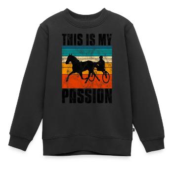 This is my Passion Trotting Races Retro - Kids Premium Organic Sweatshirt - black - Front - AI Model Kid Female (0cm)