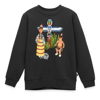 petits indiens - Sweat Premium enfant bio - noir - Devant - AI Model Kid Female (0cm)