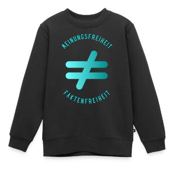 Meinungsfreiheit nicht Faktenfreiheit 5 - Kinder Premium Organic Sweatshirt - Schwarz - Vorne - AI Model Kid Female (0cm)