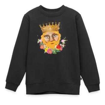 Der König mit Krone als Puppen Theater Porträt - Kinder Premium Organic Sweatshirt - Schwarz - Vorne - AI Model Kid Female (0cm)