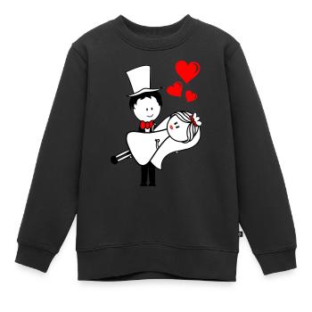 ehepaar married - Kinder Premium Organic Sweatshirt - Schwarz - Vorne - AI Model Kid Female (0cm)