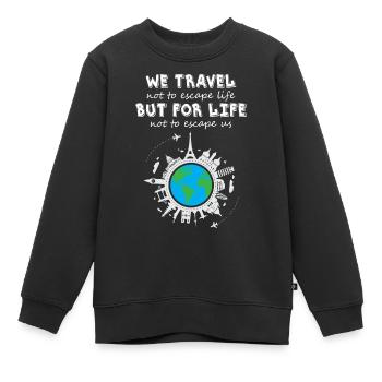 Voyageur du monde - Sweat Premium enfant bio - noir - Devant - AI Model Kid Female (0cm)