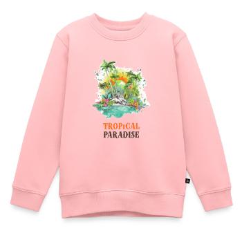 Paradis Tropical - Sweat Premium enfant bio - rose - Devant - AI Model Kid Female (0cm)