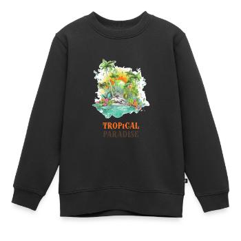 Tropisches Paradies - Kinder Premium Organic Sweatshirt - Schwarz - Vorne - AI Model Kid Female (0cm)