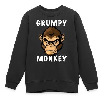 SINGE GRINCHEUX - Sweat Premium enfant bio - noir - Devant - AI Model Kid Female (0cm)