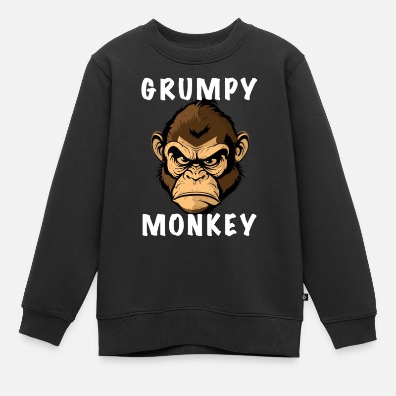 GRUMPY MONKEY - Kids Premium Organic Sweatshirt - black