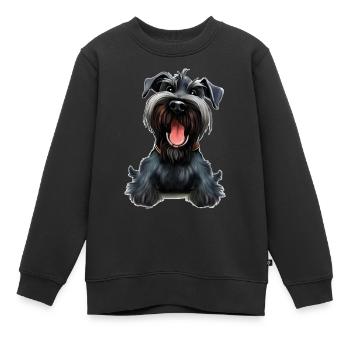 Schnauzerwelpe / Riesenschnauzer / Schnauze Design - Kinder Premium Organic Sweatshirt - Schwarz - Vorne - AI Model Kid Female (0cm)
