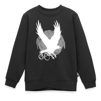 Der Rabe die Krähe Vögel - Kinder Premium Organic Sweatshirt - Schwarz - Vorne - AI Model Kid Female (0cm)