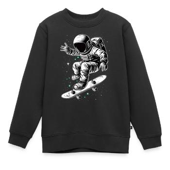 Patineur astronaute - Sweat Premium enfant bio - noir - Devant - AI Model Kid Female (0cm)