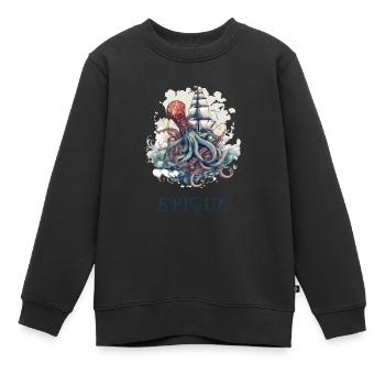 Oktopus-Kampf - Kinder Premium Organic Sweatshirt - Schwarz - Vorne - AI Model Kid Female (0cm)