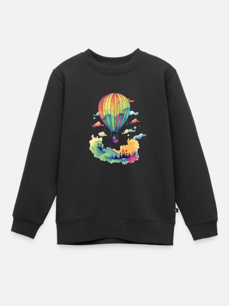 Montgolfière multicolore - Sweat Premium enfant bio - noir