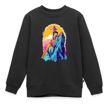 Eric beim Wandern - Kinder Premium Organic Sweatshirt - Schwarz - Vorne - AI Model Kid Female (0cm)