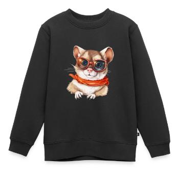 Lilo, das Brillenhörnchen - Kinder Premium Organic Sweatshirt - Schwarz - Vorne - AI Model Kid Female (0cm)
