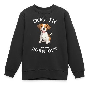 Hund Büro Bürohund Hundebesitzer Welpe Arbeit Job - Kinder Premium Organic Sweatshirt - Schwarz - Vorne - AI Model Kid Female (0cm)