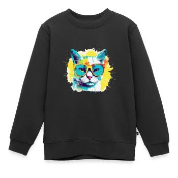 Félix curieux - Sweat Premium enfant bio - noir - Devant - AI Model Kid Female (0cm)