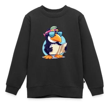 Alex the toucan - Kids Premium Organic Sweatshirt - black - Front - AI Model Kid Female (0cm)
