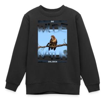wilde Natur Bussard - Kinder Premium Organic Sweatshirt - Schwarz - Vorne - AI Model Kid Female (0cm)