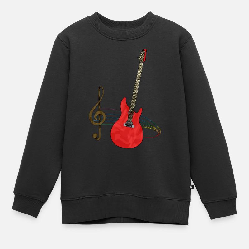 Guitare - Sweat Premium enfant bio - noir