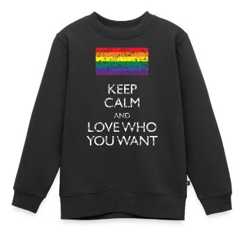 Gay Pride - Sweat Premium enfant bio - noir - Devant - AI Model Kid Female (0cm)