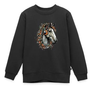 Koni le cheval audiophile - Sweat Premium enfant bio - noir - Devant - AI Model Kid Female (0cm)