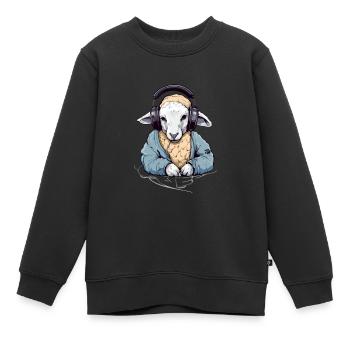 Liko, das musikliebende Schaf - Kinder Premium Organic Sweatshirt - Schwarz - Vorne - AI Model Kid Female (0cm)