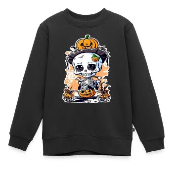 Halloween Knut - Kinder Premium Organic Sweatshirt - Schwarz - Vorne - AI Model Kid Female (0cm)