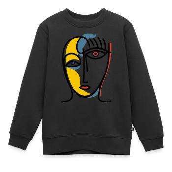 Blick - Kinder Premium Organic Sweatshirt - Schwarz - Vorne - AI Model Kid Female (0cm)