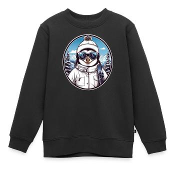 Süßer Pinguin - Kinder Premium Organic Sweatshirt - Schwarz - Vorne - AI Model Kid Female (0cm)
